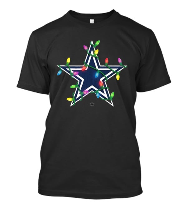 Dallas Cowboys Star With Holiday Lights T-Shirt