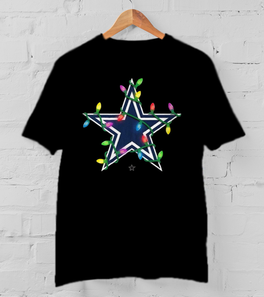 Dallas Cowboys Star With Holiday Lights T-Shirt