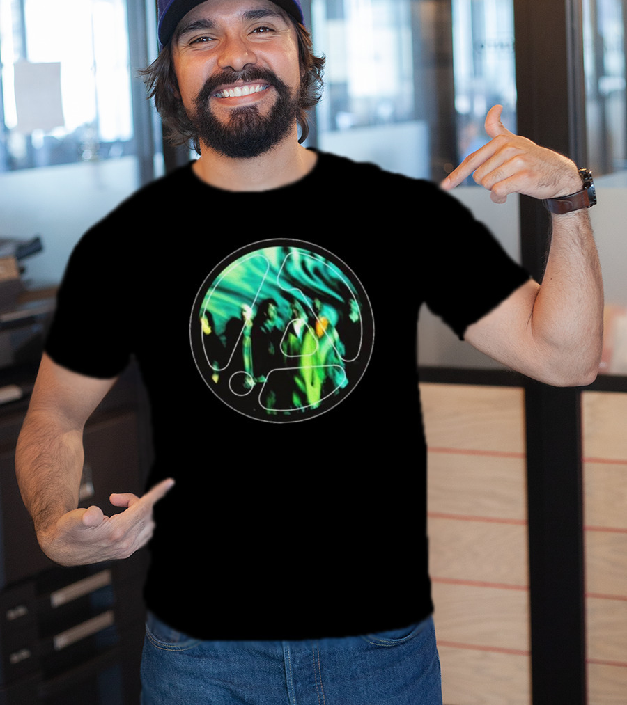 Linkin Park From Zero Framed Green Abstract Circle T-Shirt
