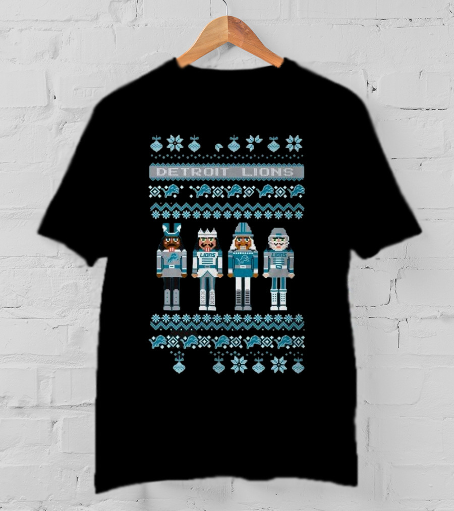 Detroit Lions NFL Nutcracker Holiday Ugly Sweater T-Shirt