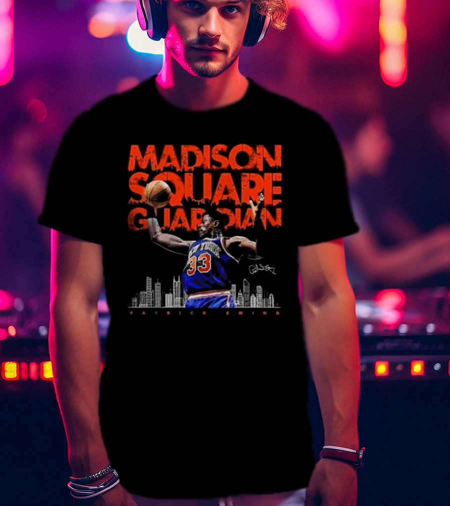 Patrick Ewing Madison Square Guardian New York Knicks Signature T-Shirt