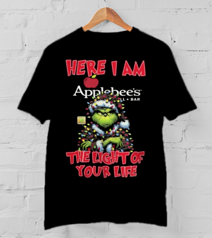 Here I Am Grinch Applebee’s The Light Of Your Life Christmas Light T-Shirt