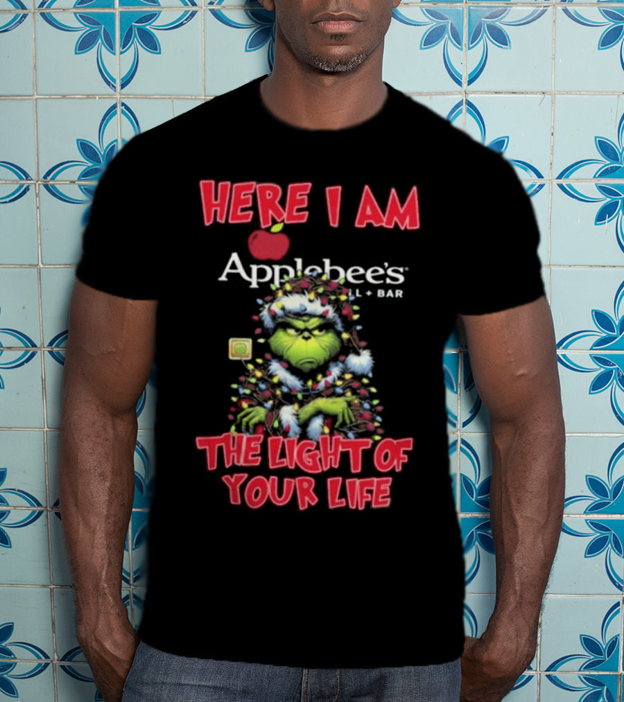 Here I Am Grinch Applebee’s The Light Of Your Life Christmas Light T-Shirt