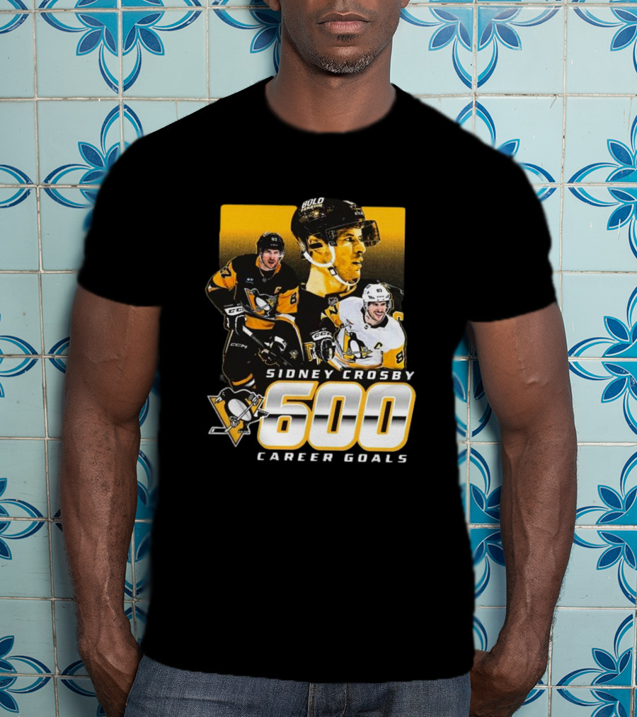 Sidney Crosby Pittsburgh Penguins 600 Career Goals NHL Achievement T-Shirt