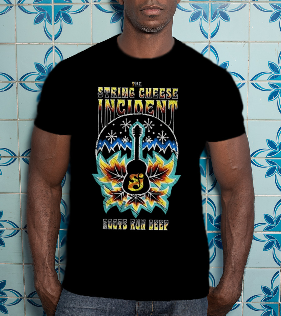 The String Cheese Incident Roots Run Deep Sunrise Mountains Guitar T-Shirt