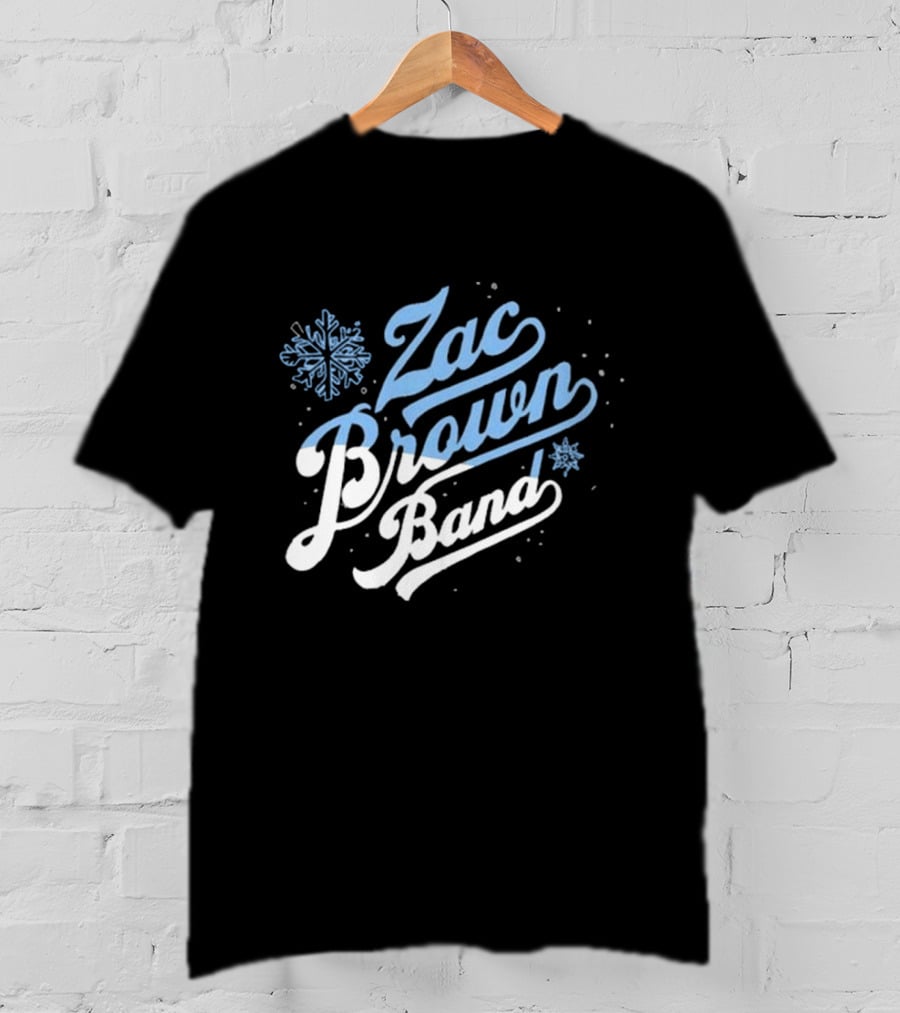 Zac Brown Band Snowflake Winter Black T-Shirt