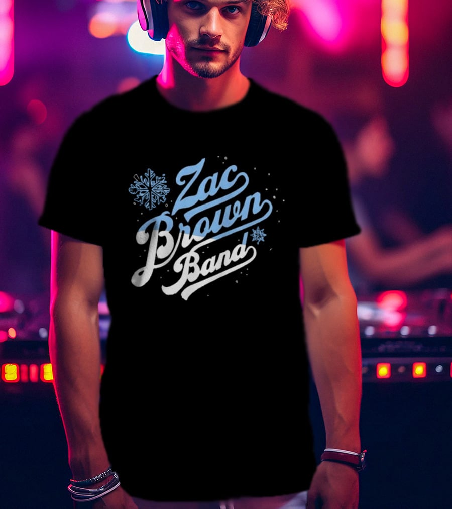 Zac Brown Band Snowflake Winter Black T-Shirt
