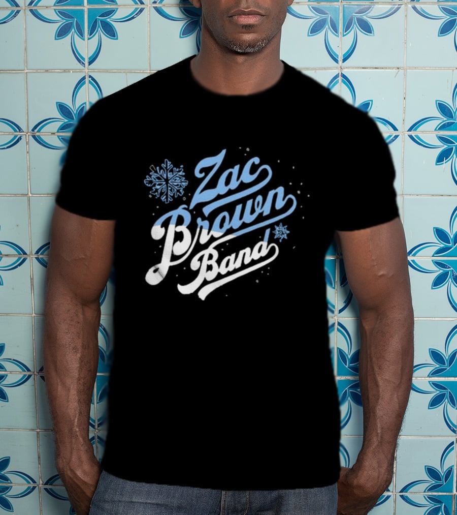 Zac Brown Band Snowflake Winter Black T-Shirt