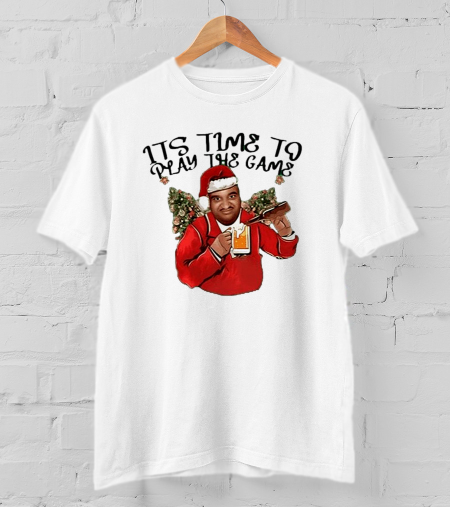 Marc Anderson It's Time To Play The Game Christmas Beer Santa T-Shirt