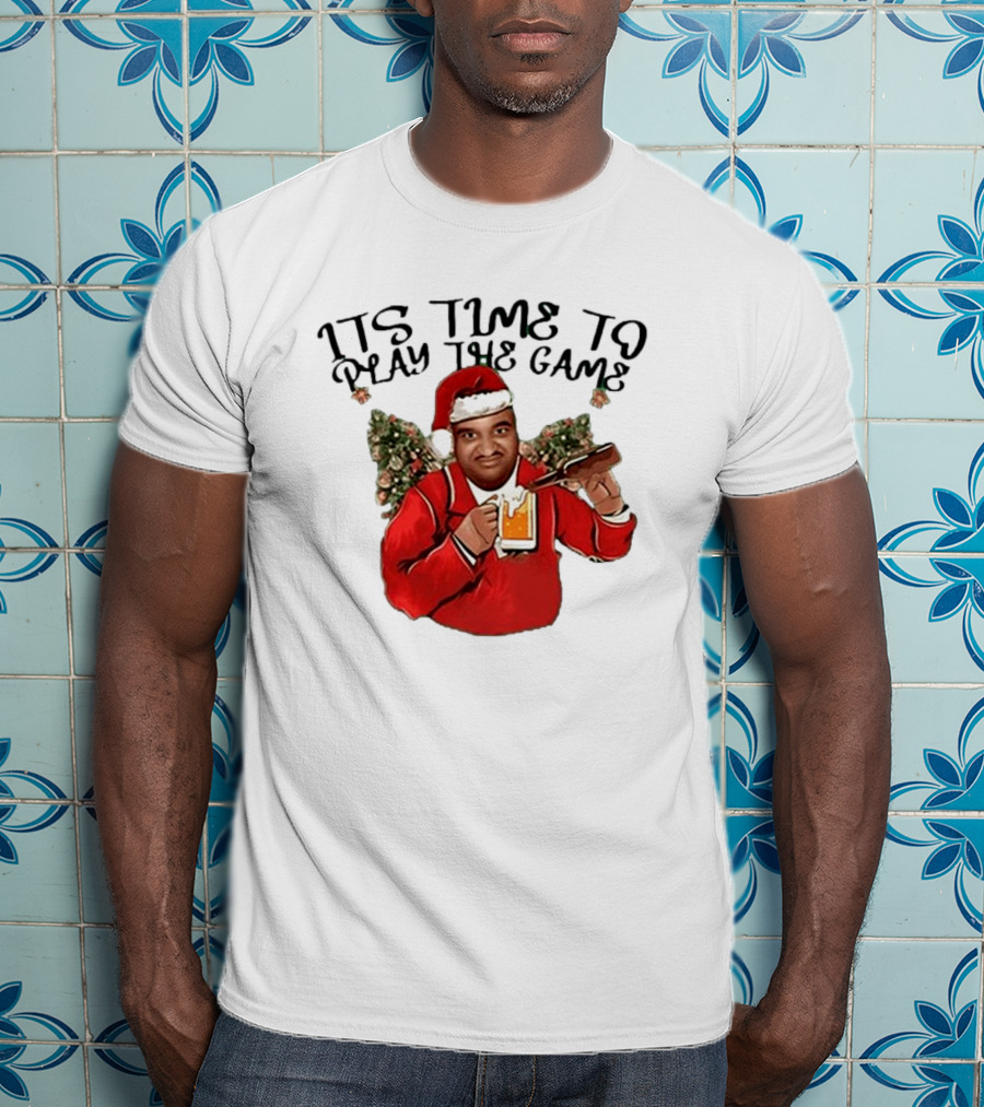 Marc Anderson It's Time To Play The Game Christmas Beer Santa T-Shirt