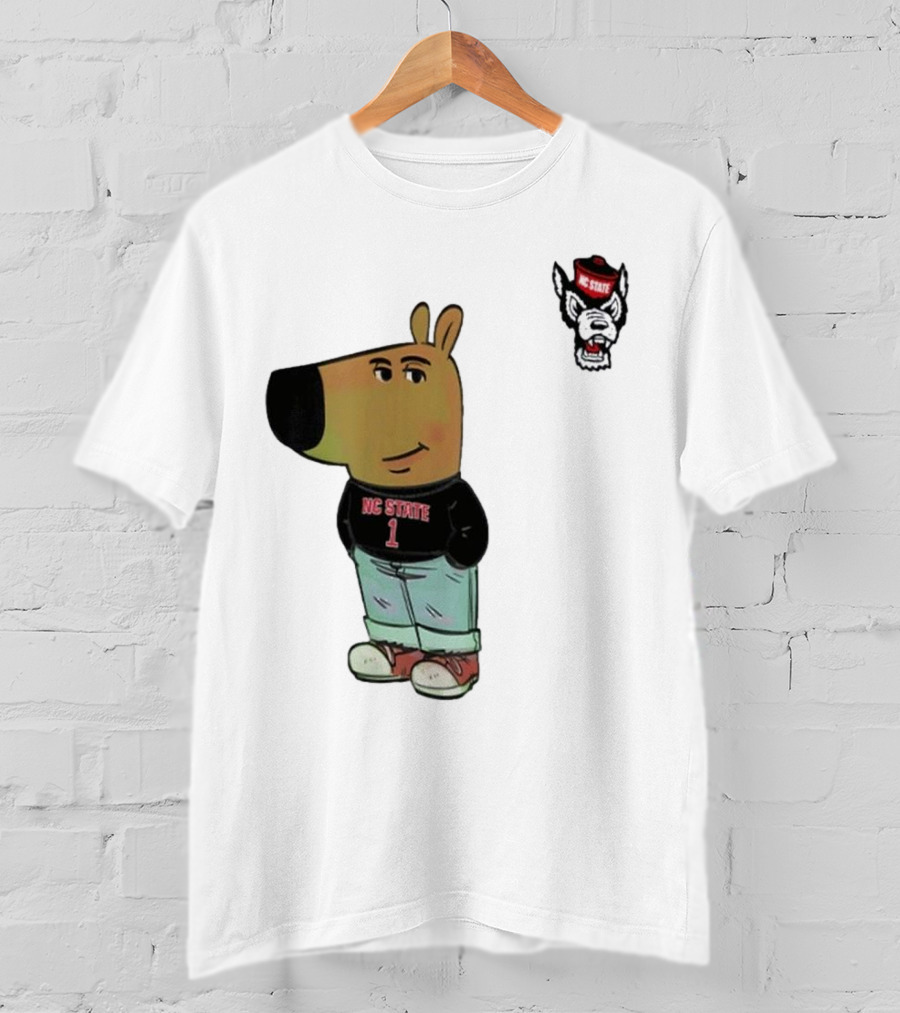 NC State Wolfpack Chill Guy Bear In Jersey And Jeans T-Shirt