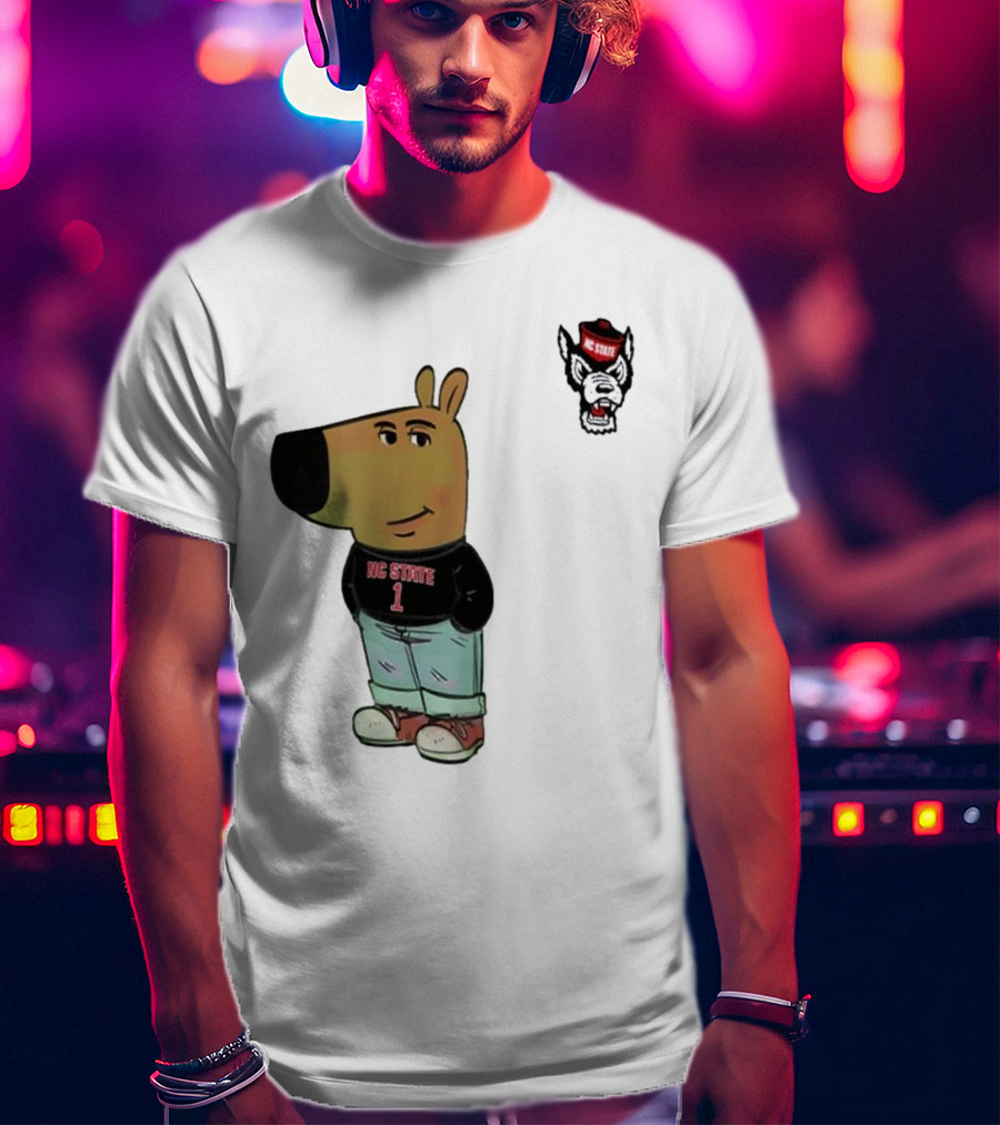 NC State Wolfpack Chill Guy Bear In Jersey And Jeans T-Shirt