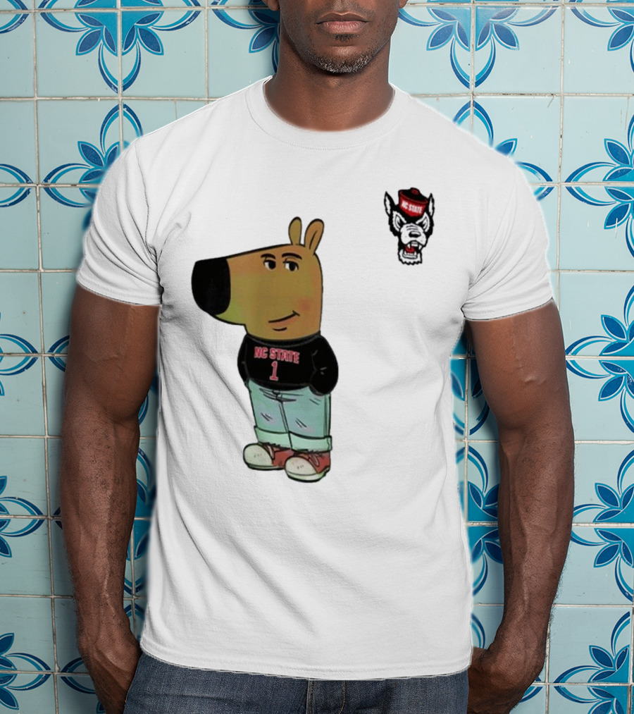 NC State Wolfpack Chill Guy Bear In Jersey And Jeans T-Shirt