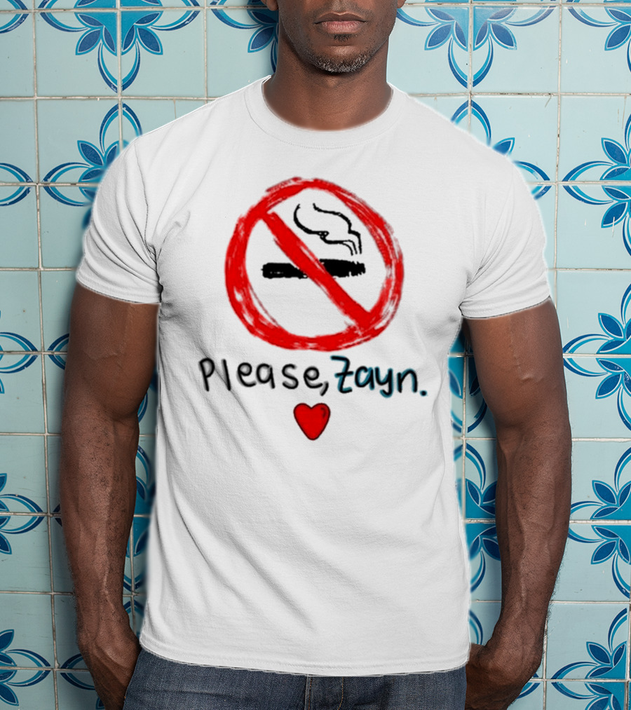 Please Zayn Stop Smoking Heart Icon Red No Smoking T-Shirt