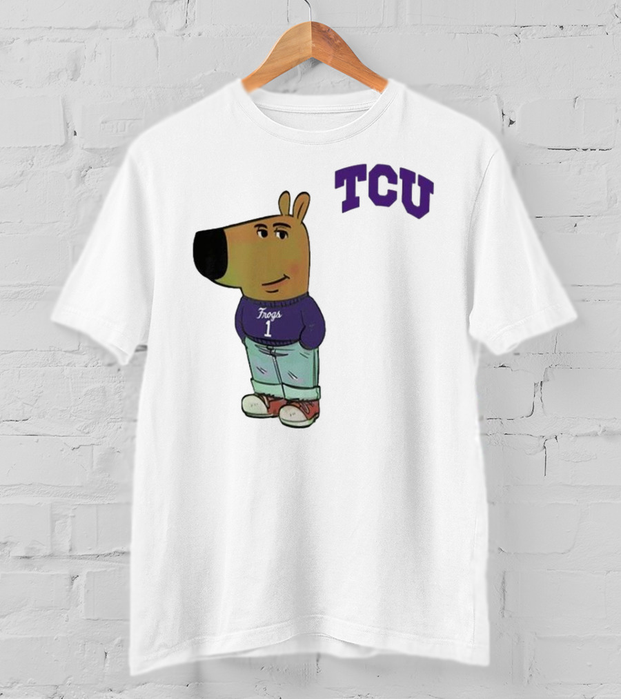 TCU Horned Frogs Chill Guy Cartoon Character In Frogs Jersey T-Shirt