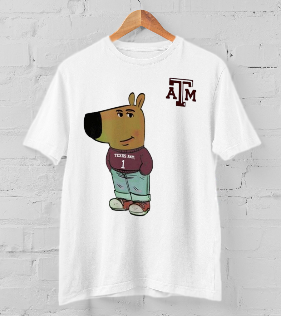 Texas A&M Aggies Chill Guy Character With A&M Logo And Jersey T-Shirt