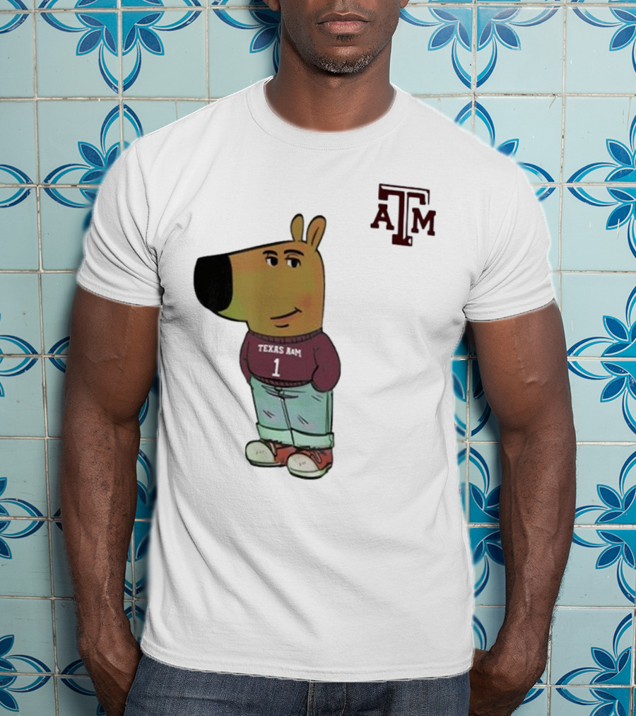 Texas A&M Aggies Chill Guy Character With A&M Logo And Jersey T-Shirt
