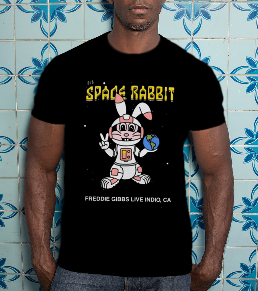 Space Rabbit Freddie Gibbs Live Indio CA Earth Character T-Shirt
