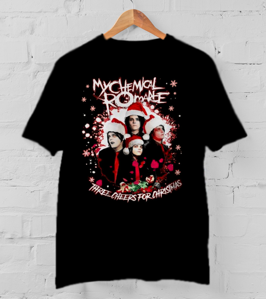 My Chemical Romance Three Cheers For Christmas Santa Hats T-Shirt