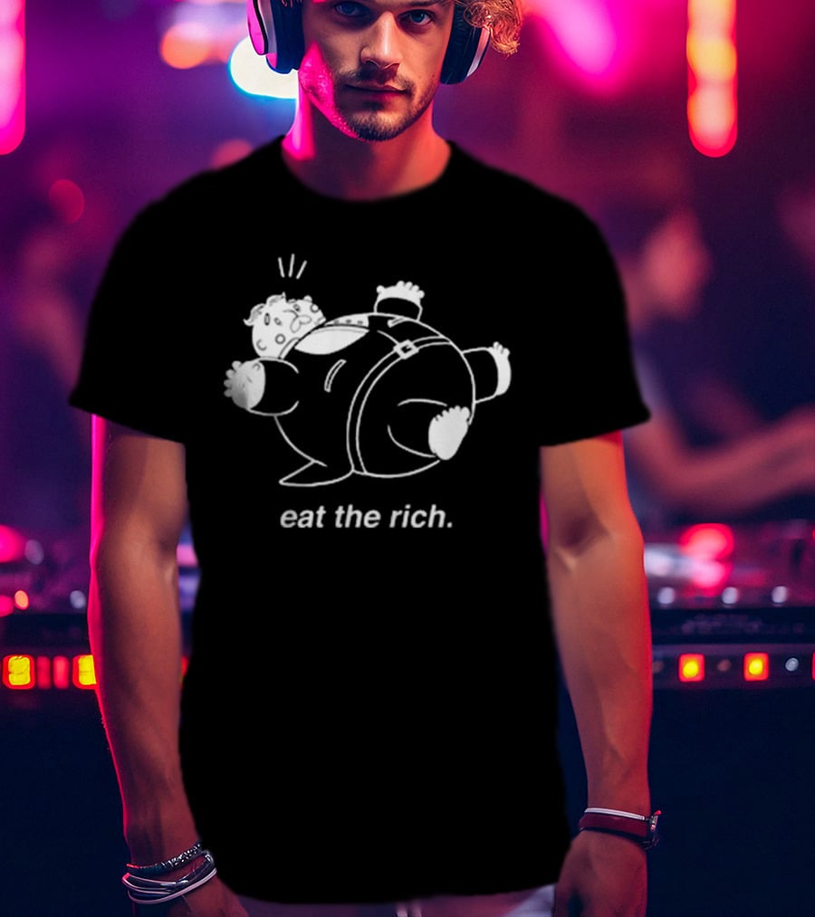 Lameun Eat The Rich Cartoon Character T-Shirt