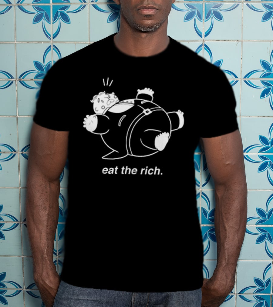 Lameun Eat The Rich Cartoon Character T-Shirt