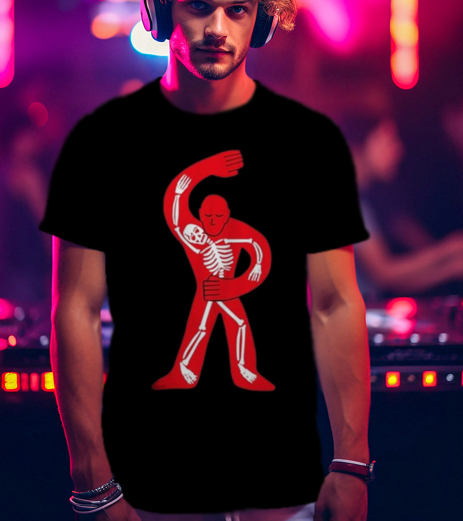 Lord Huron Dancing Skeleton Red Figure Hugging Skeleton T-Shirt