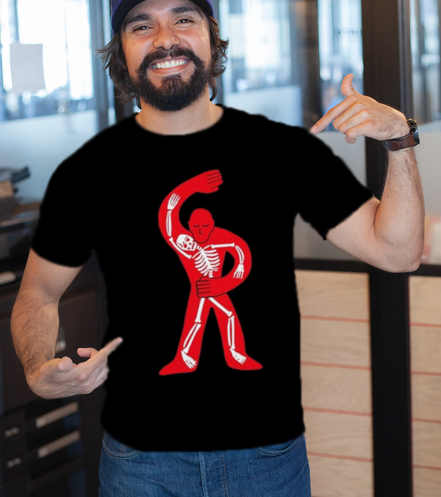 Lord Huron Dancing Skeleton Red Figure Hugging Skeleton T-Shirt