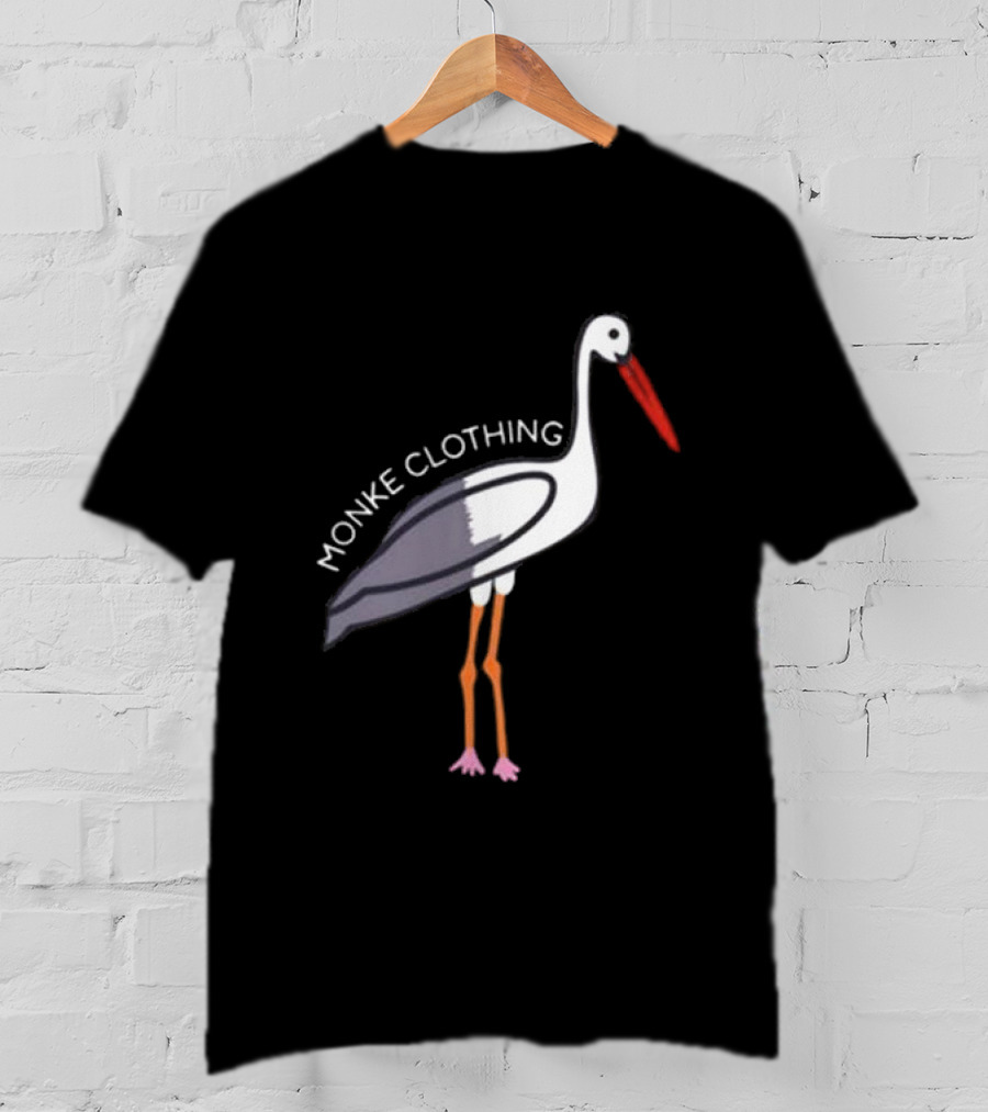 Monke Clothing Stork Woven Design With Stork T-Shirt