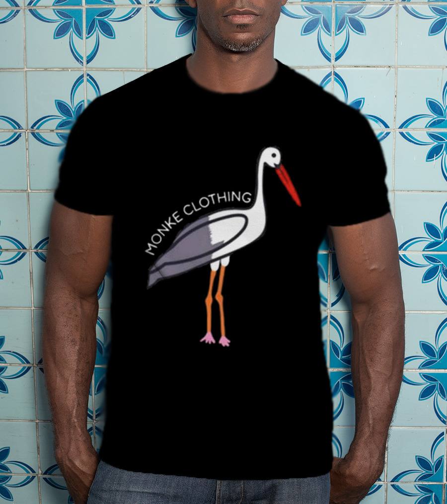 Monke Clothing Stork Woven Design With Stork T-Shirt