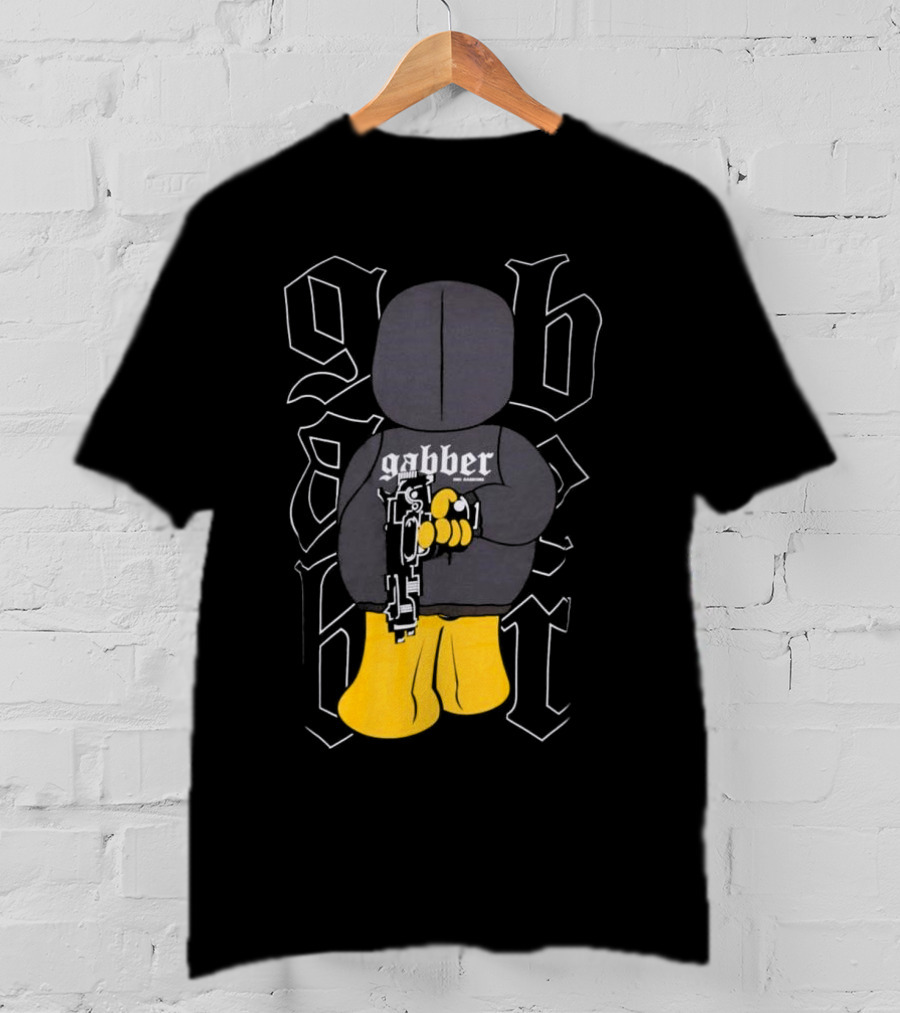 Paul Elstak Gabber Wanna Play Iconic Gabber Character With Toy Gun T-Shirt