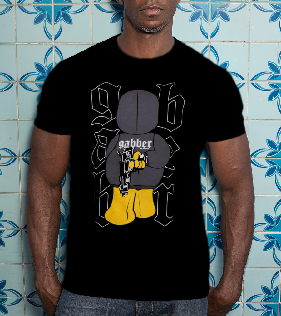 Paul Elstak Gabber Wanna Play Iconic Gabber Character With Toy Gun T-Shirt