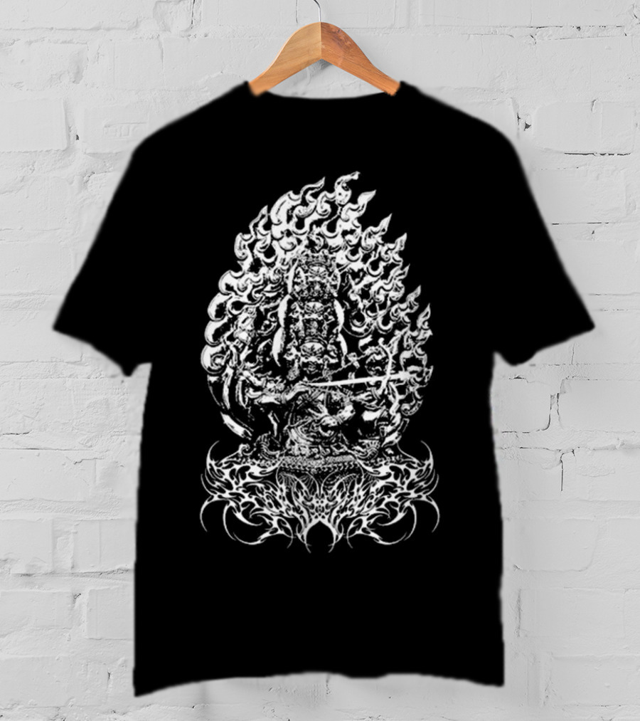 Rahula Polyphia Buddhist Deity Intricate Flame T-Shirt