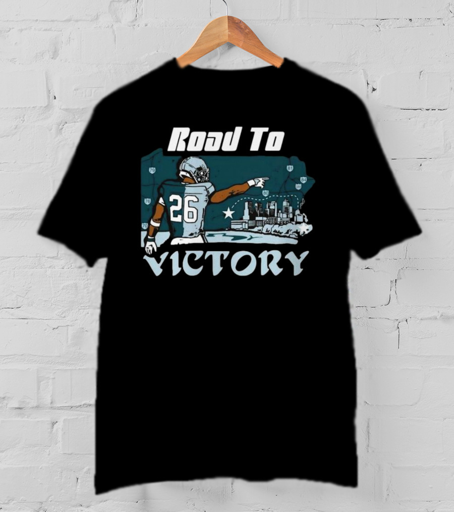 Saquon Barkley Road To Victory Pennsylvania Skyline Football Journey T-Shirt