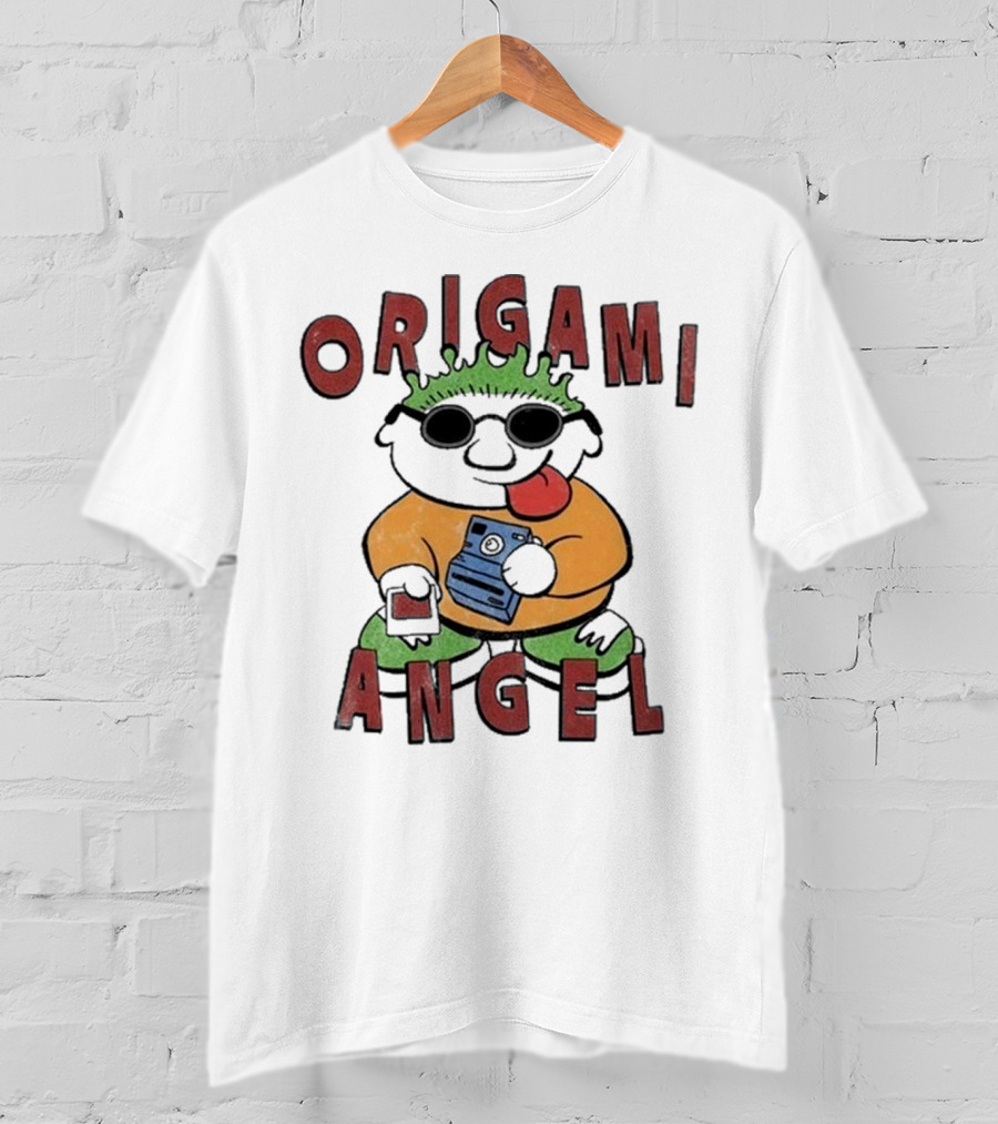 Origami Angel Cartoon Character With Camera And Sunglasses T-Shirt