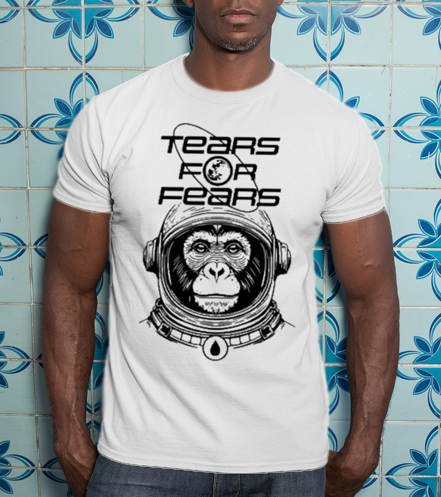 Tears For Fears Space Monkey Astronaut With Planet And Teardrop Helmet T-Shirt
