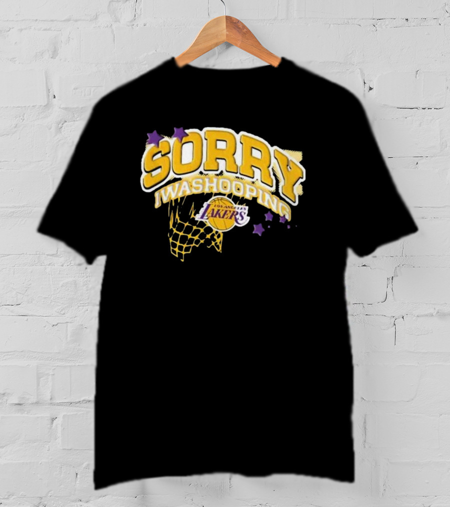 Los Angeles Lakers Sorry I Was Hooping Basketball Net And Stars T-Shirt