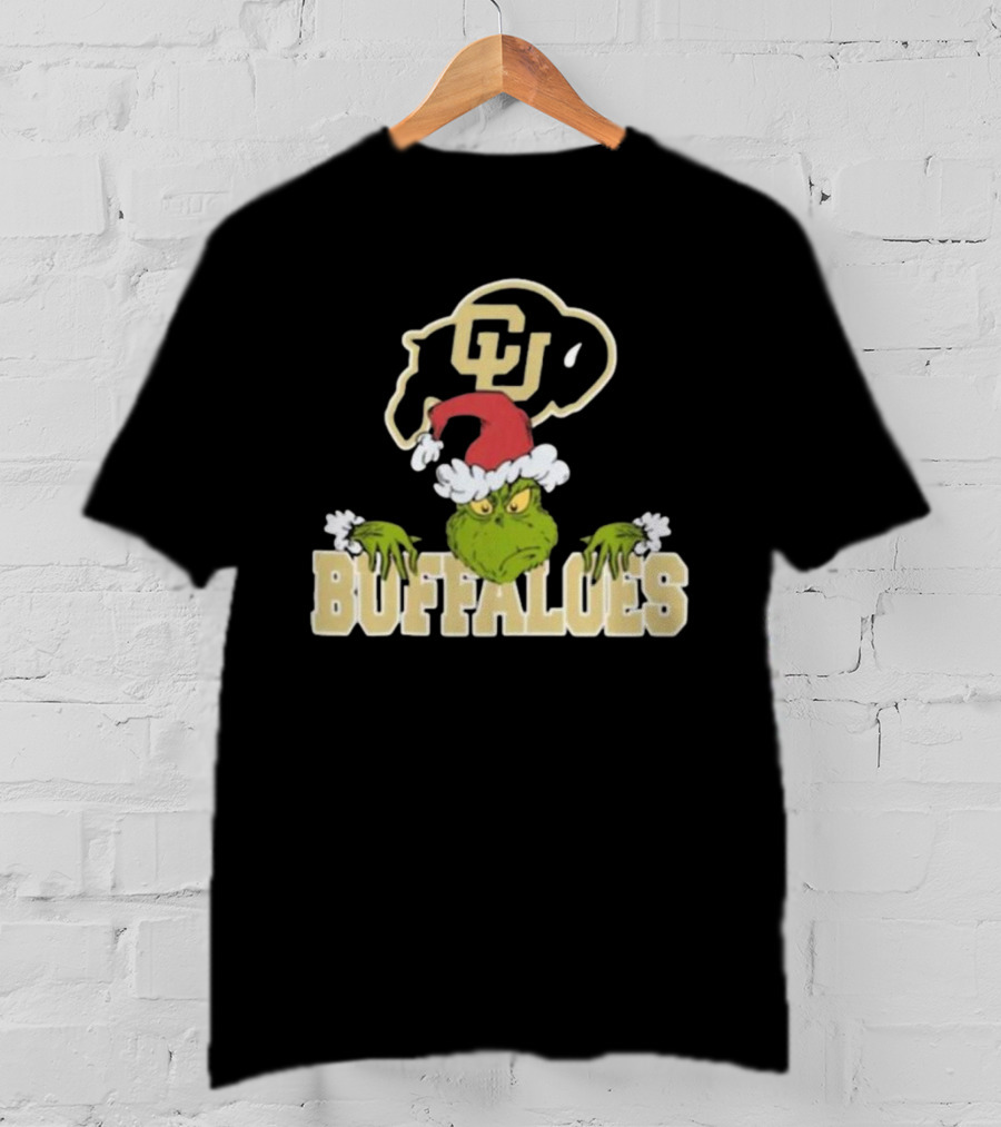 NCAA Colorado Buffaloes Grinch Christmas Football T-Shirt