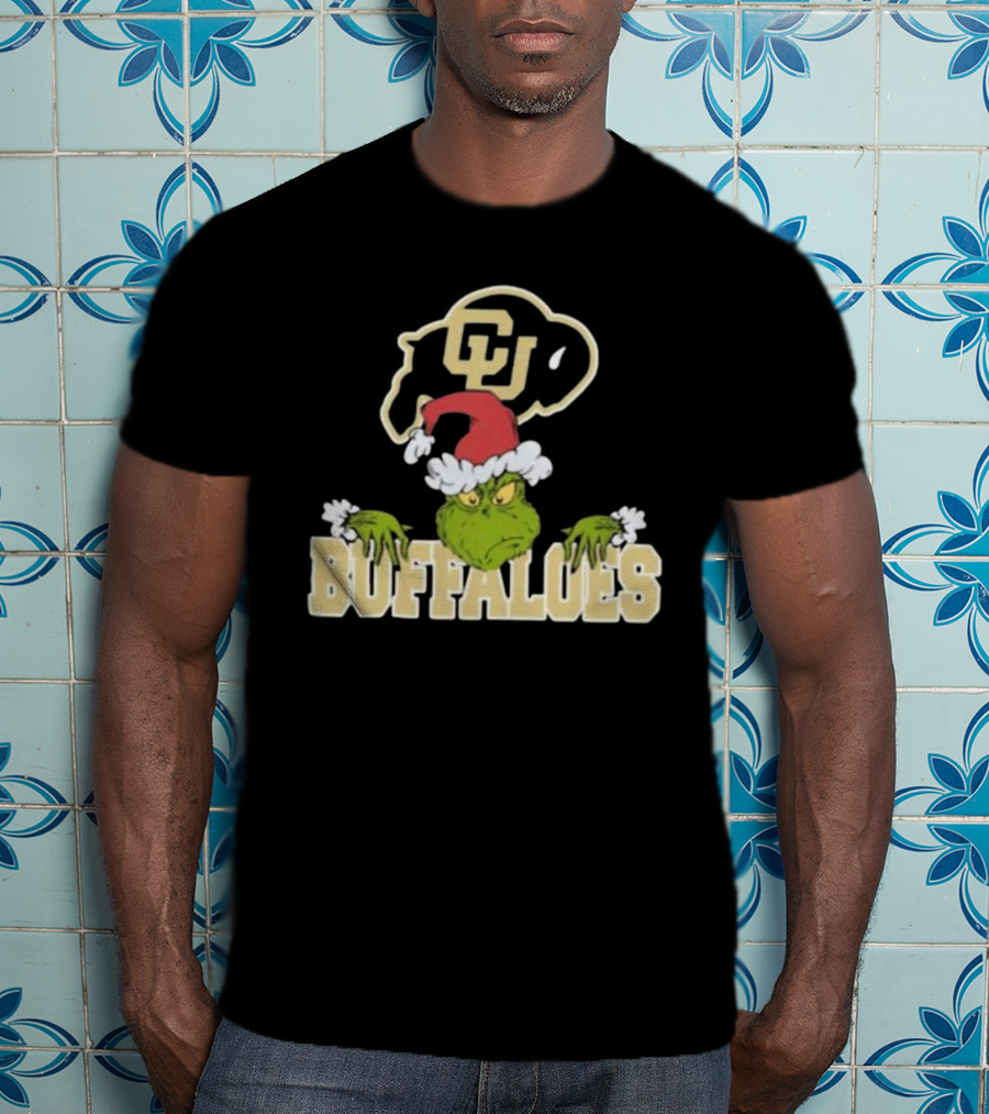 NCAA Colorado Buffaloes Grinch Christmas Football T-Shirt