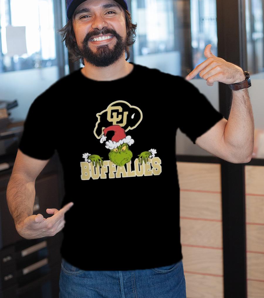 NCAA Colorado Buffaloes Grinch Christmas Football T-Shirt