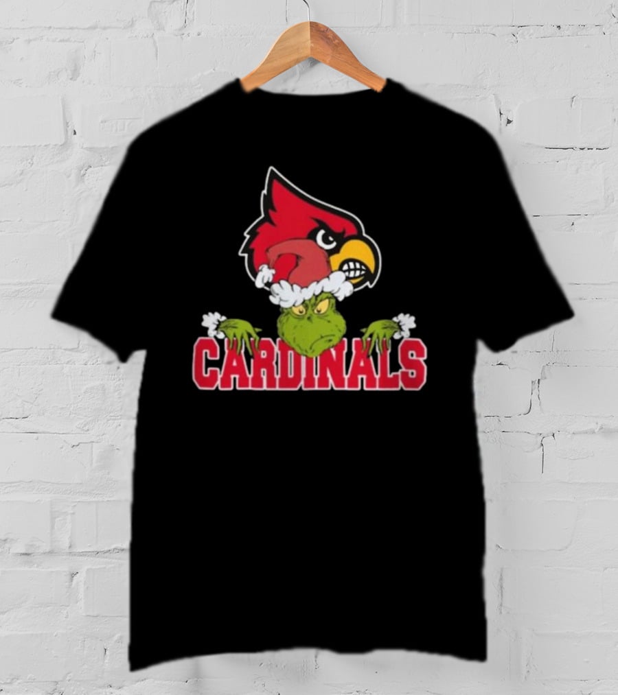 NCAA Louisville Cardinals Grinch Christmas Football T-Shirt