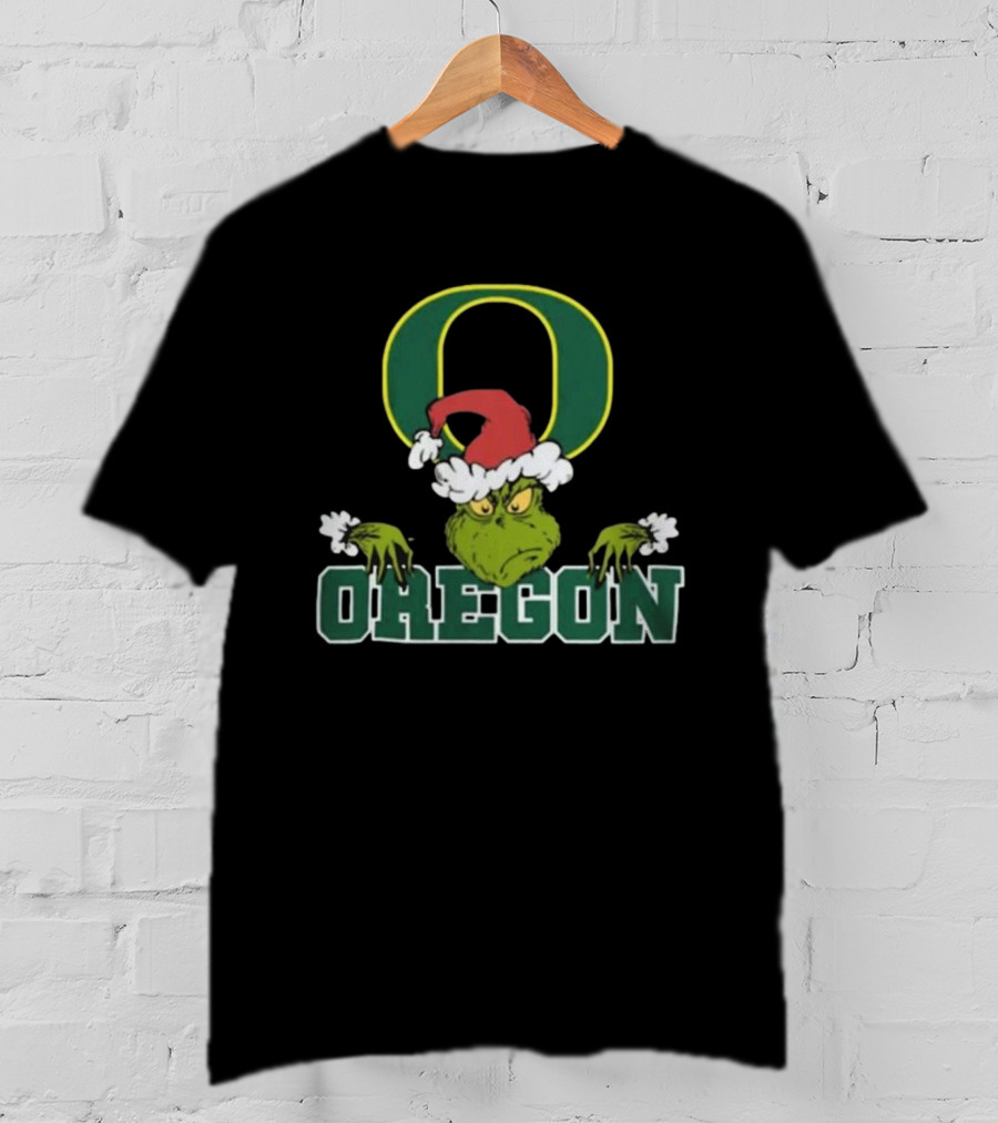 NCAA Oregon Ducks Grinch Christmas Football T-Shirt