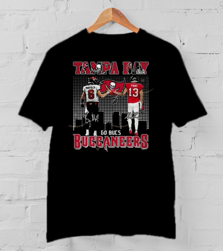 Tampa Bay Buccaneers Baker Mayfield Mike Evans Go Bucs Signatures T-Shirt