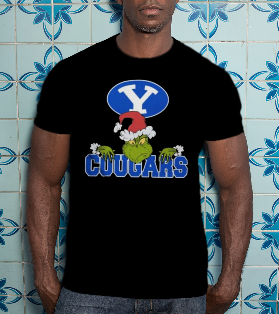 BYU Cougars Grinch Christmas NCAA Football T-Shirt