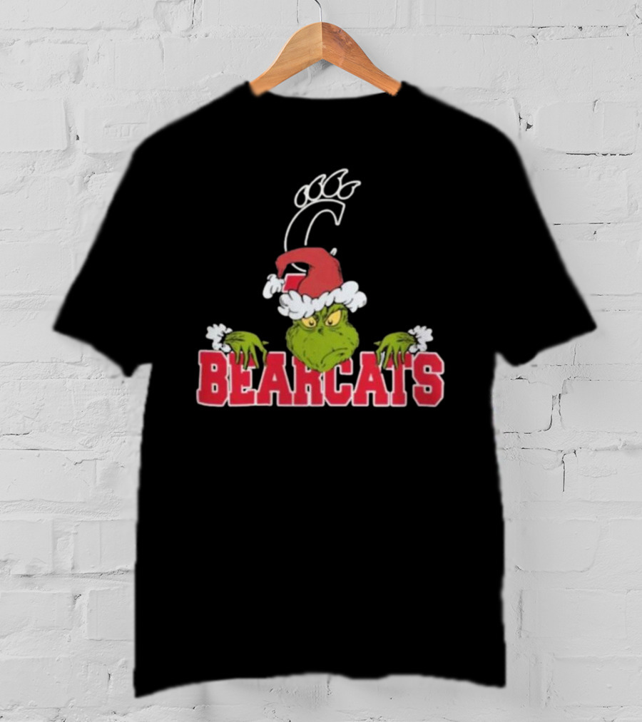 NCAA Cincinnati Bearcats Grinch Christmas Football T-Shirt