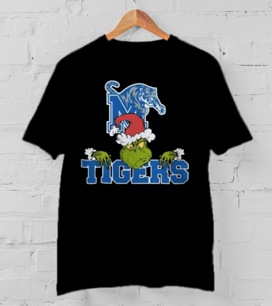 Memphis Tigers Grinch Christmas Football NCAA T-Shirt