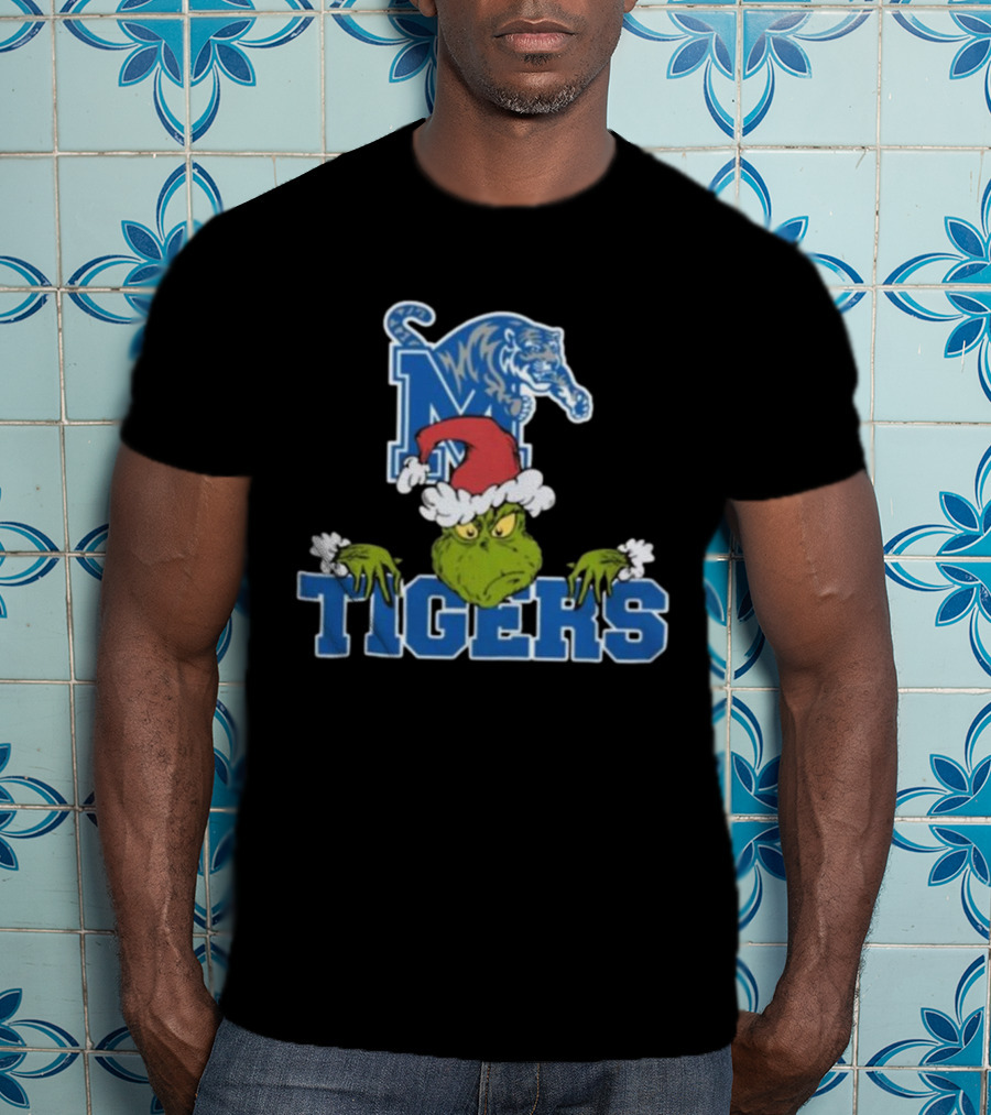 Memphis Tigers Grinch Christmas Football NCAA T-Shirt