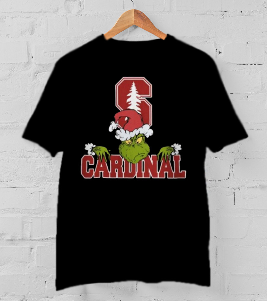 NCAA Stanford Cardinal Grinch Christmas Football T-Shirt