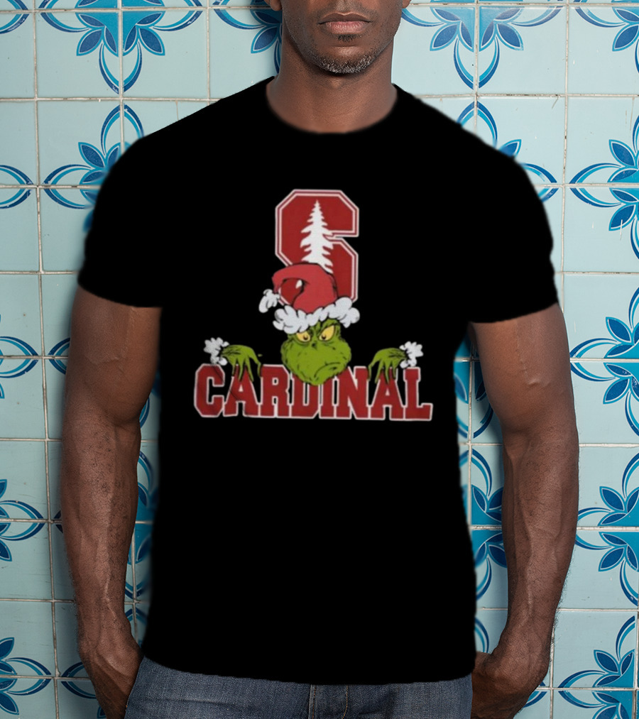 NCAA Stanford Cardinal Grinch Christmas Football T-Shirt