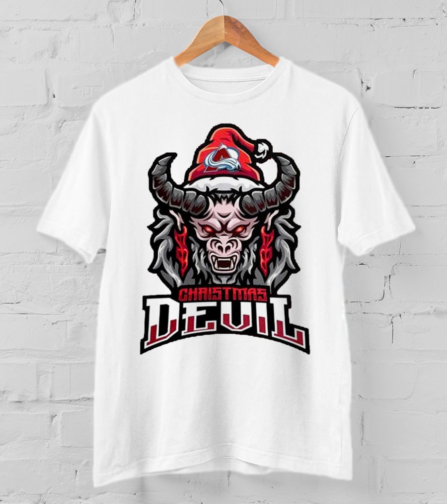 Christmas Devil Colorado Avalanche Krampus NHL Christmas T-Shirt