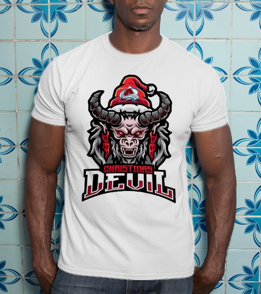 Christmas Devil Colorado Avalanche Krampus NHL Christmas T-Shirt